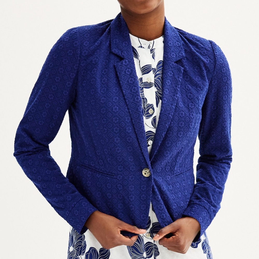 Women's Draper James Eyelet Textured Notch Lapel Blazer Jacket